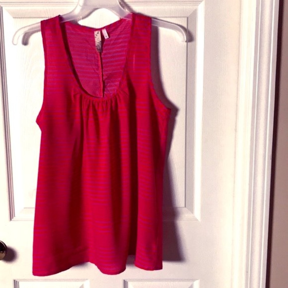 Everly Tank Top Red with Purple Stripes Size Med